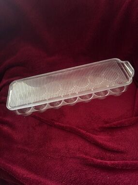 Clear Plastic Egg Storage Tray with Lid - Holds 14 Eggs